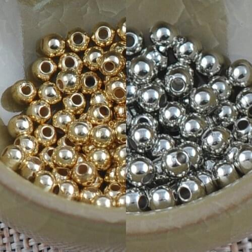 4mm 500pcs Gold/Silver CCB Round Seed Spacer Beads For Jewelry making DIY YKL0079X