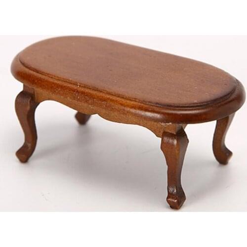 Dollhouse Teatable Multifunctional Retro Wooden Dollhouse Wooden Furniture Coffee Table for Playing