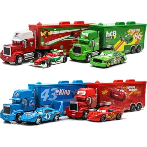 Disney Pixar Cars 3 Toys Lightning McQueen Mack Uncle Truck Rescue Collection 1:55 Diecast Model Car Kids Christmas Birthday Gif