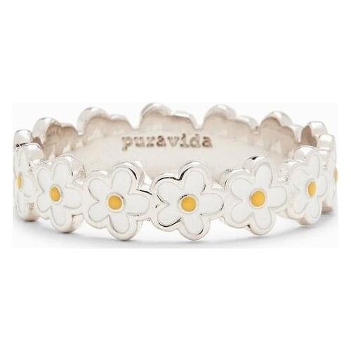 Cute Flower Rings For Women Vintage Romantic Statement Daisy Flower Crown Smile Sunflower Pattern Ring Emo Boho Jewelry Wedding