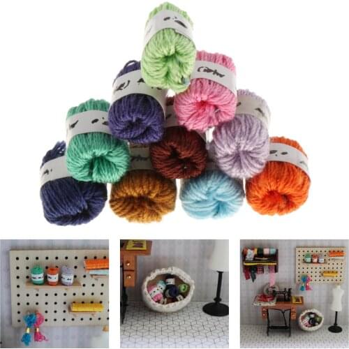 Dollhouse 1:12 Scale Miniature Balls of Yarn. Furniture Accessories. Childrens Gift