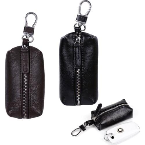 Men Women Synthetic Leather Car Key Ring Holder Case KeyChain Purse Bag Coin
