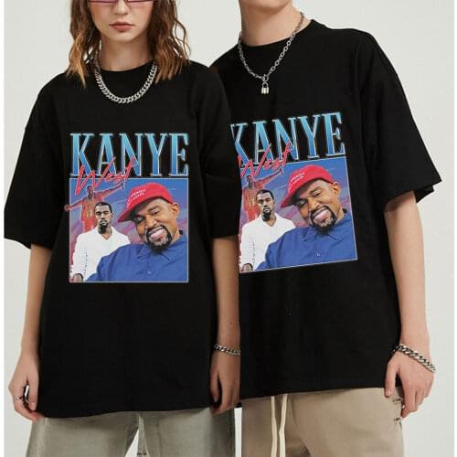 2021 New Hip Hop T-shirt Kanye West 90s Vintage Graphics Tee Shirt Oversize 100% Cotton T-shirts Streetwear Men