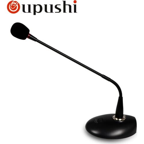 Oupushi PA System Broadcast Microphone Desktop Wired Paging Microphone