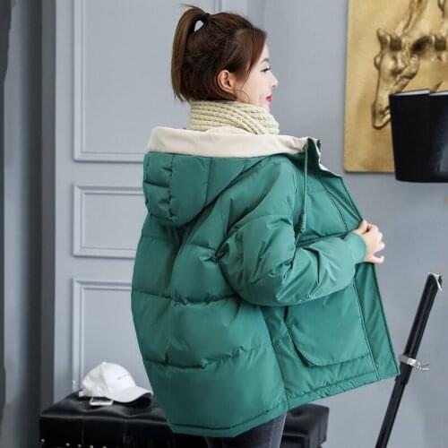 Womens parka thick hooded jakcets winter Korean style warm loose oversize coat femme casual outwear manteau femme hiver Nice