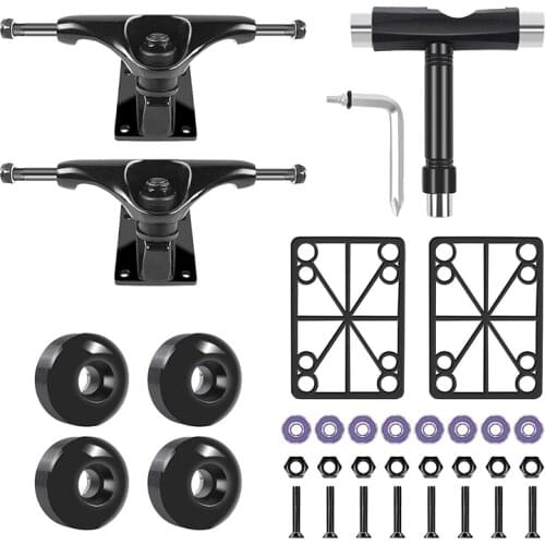Skateboard Trucks, Skateboard Wheels 52mm, Skateboard Bearings ABEC-11, Skateboard Tool, Skateboard Pad, Skateboard Set