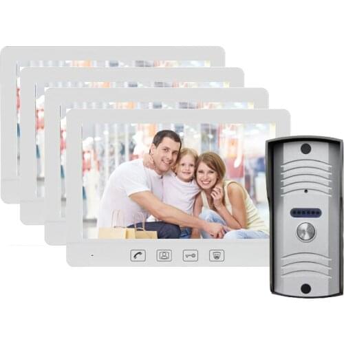 ZHUDELE 10.1" Wired Video Doorbell Indoor Monitor Rainproof Camera Visual Intercom Two-way Audio Remote Unlock Video Door Phone