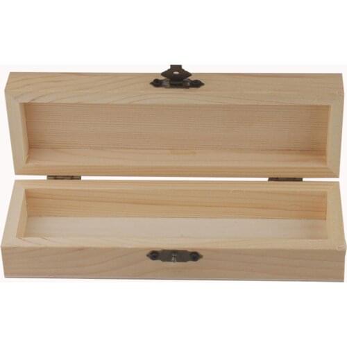 Rectangle Wood Pencil Cases With Iron Lock Handmade Diy Painted Pen Stationery Box Home Office School Student Supplies