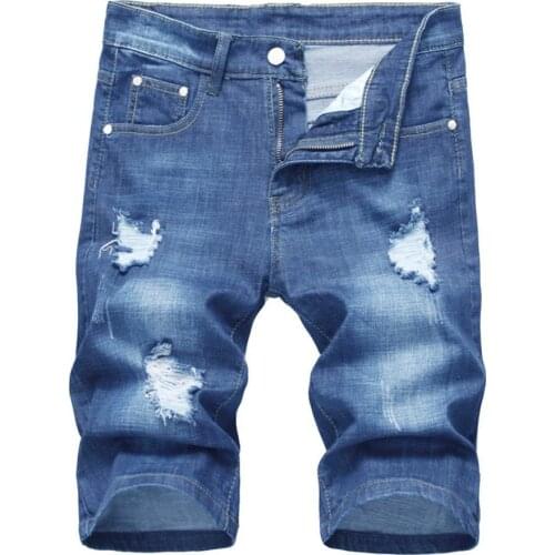 Retro Fashion Multi Pockets Straight Men Shorts Comfy Denim Shorts Mid Waist for Summer