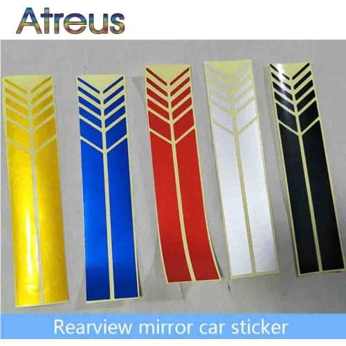 2Pcs Car Styling Vinyl Graphic Rearview Mirror Stripe Stickers for Toyota Corolla RAV4 Subaru XV Chevrolet Cruze Aveo sail Saab