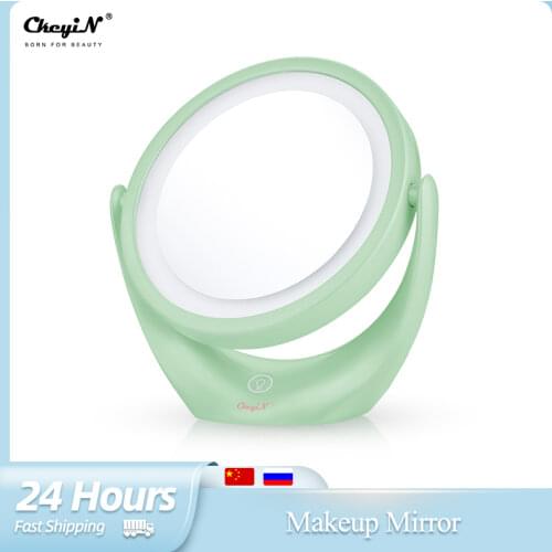 CkeyiN Mirror Makeup LED Light Sensor Touch Screen 5× Magnifying Dresser Table Standing Mirror Lighting Dual-side Touch Screen