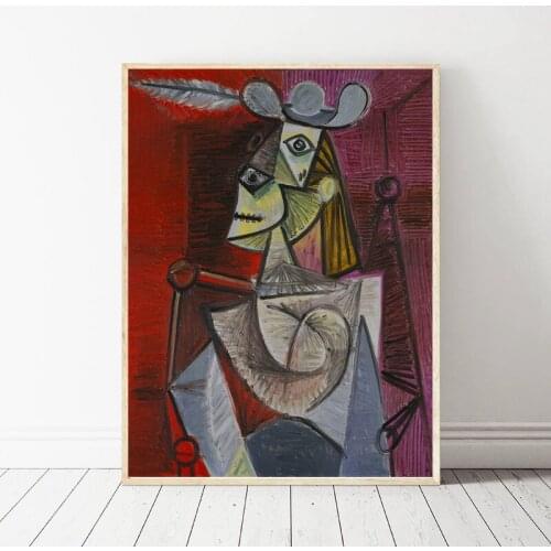 Woman In An Armchair By Picasso Canvas Painting Print Living Room Home Decoration Modern Wall Art Oil Painting Poster Pictures