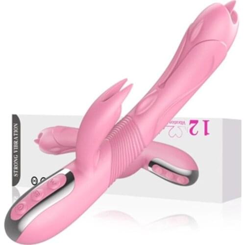 AV Stick Female Masturbator Vibrator Smart Heating Telescopic Vibrator G-Spot Stimulation Tongue Licking Clitori Adult Sex Toys