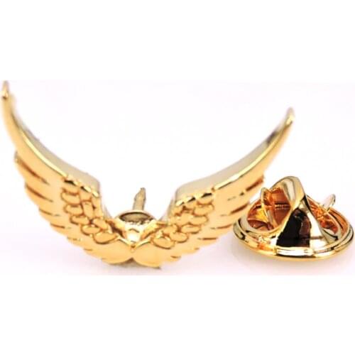 Gold Angel Wing Brooch high quality mens suit Brooch Lapel Badge Pin mens Wedding Shirt Lapel Brand Jewelry Pin