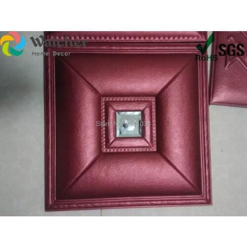 1box 8pcs Wall Furnishings Sparkling pu synthetic leather Panel For Bed Backdrop for Interior decoration