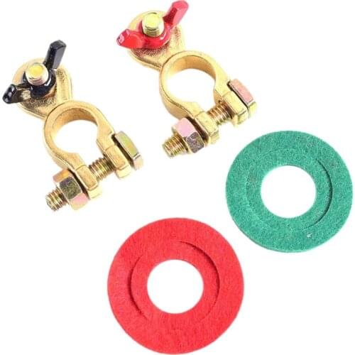 1 Pair Pure Copper Battery Terminal Kit with Battery Corrosion Terminal Protectors - Marine Featured Coated Wing Nuts