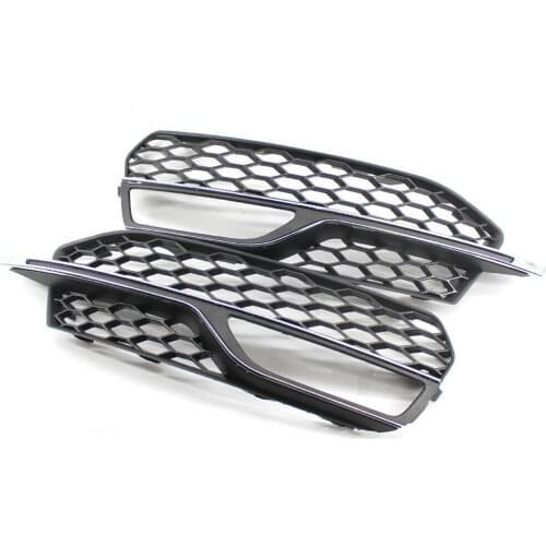 1 Pair Left Right Front Bumper Fog Light Mesh Grilles Grill For Audi A3 for S-Line 2014 2015 2016 for A3 S3 2013-2017