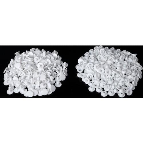 200 Sets Disposable White Buttons Durable Plastic Keep Fasteners for Gift Bags Making Repair Accessories DIY Press Studs Buckles