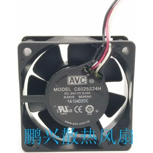 6025 6CM three-wire 24V0.16A inverter high-end server fan C6025S24H