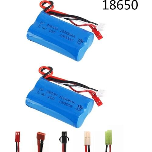 7.4V 1500mAh 2S Lipo Battery For U12A Hanqi 957 948 WLtoys 12428 MJXRC T40 F39 F49 T39 Syma S033g H101 UD002 RC Boat cars 18650