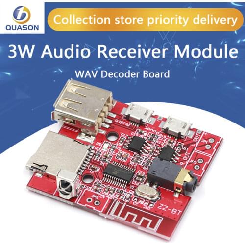 Car Bluetooth 4.1 MP3 WAV Decoding Board 3W Speaker Amplifier Audio Receiver Module Support USB/TF/U-DISK/IR Remote Control