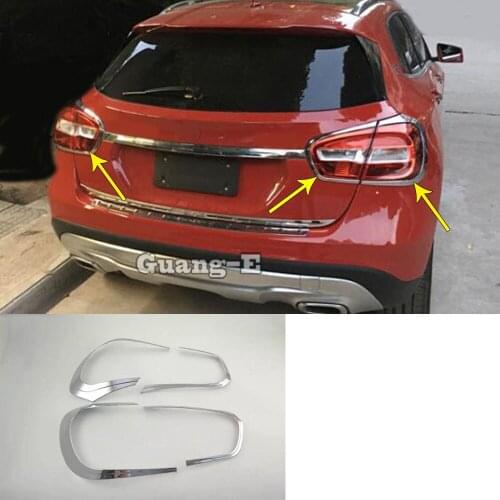 Car Rear Tail Back Light Lamp Detector Frame Stick Chrome Cover Trim Switch 4pcs For Mercedes Benz GLA 2015 2016 2017 2018 2019