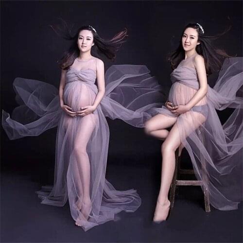 Maternity Photography Props Pregnancy Lace Dress For Photo Shooting Off Shoulder Pregnant Dresses For Women Maxi Maternity Gown