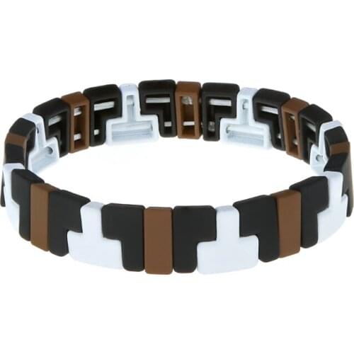 JBL0013 2020 new design friendship rainbow colorful Bracelet Fashion Geometric trapezoid Stackable Pulseras couple jewelry