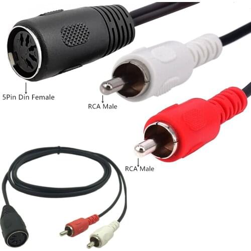 ERE 5-Pin Din Female to 2 RCA Male Audio Adapter Cable for Electrophonic Bang & Olufsen, Naim, Quad.Stereo Systems
