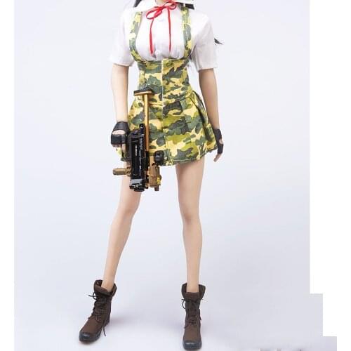 TYM106 1/6 Camouflage Jk Uniform Suspender Short Skirt with Shirt Doll Clothing Accessories for 12 Inch PH Body