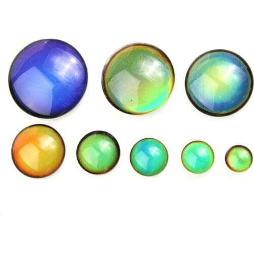 5Pcs/lot Round Shape Magic Cabochon Beads No Hole Beads Color Change by Temperature Jewelry for Making DIY Rings Accessories
