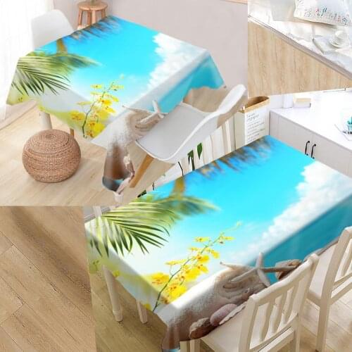 Best Beach Custom Table Cloth Rectangular Oxford Print Waterproof Oilproof Square Table Cover Wedding Tablecloth P