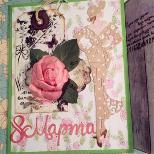 Girl lady model fashion dress Metal Cutting Dies For DIY Scrapbooking Embossing Paper Cards Making Decorative Craft Supplies