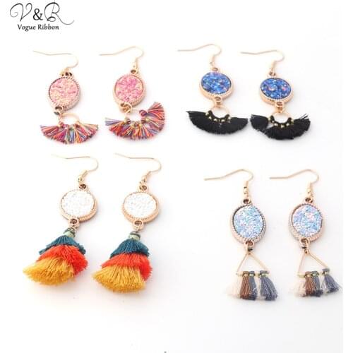 New Diy Handmade Jewelry Hook Earring Set, With Tassel/ Sequin Pendant, Imitation Gold Plated, Fashion Accessories Gifts DIY-103