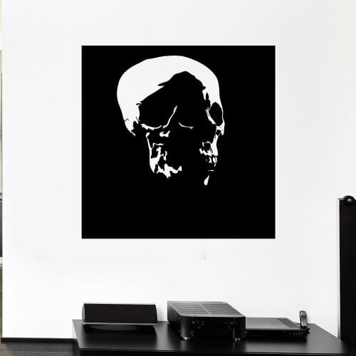 Skull Wall Decal Skull Skeleton Head Scary Window Sticker Death Bones Mural Vinyl Decal Music Bar Decor M168