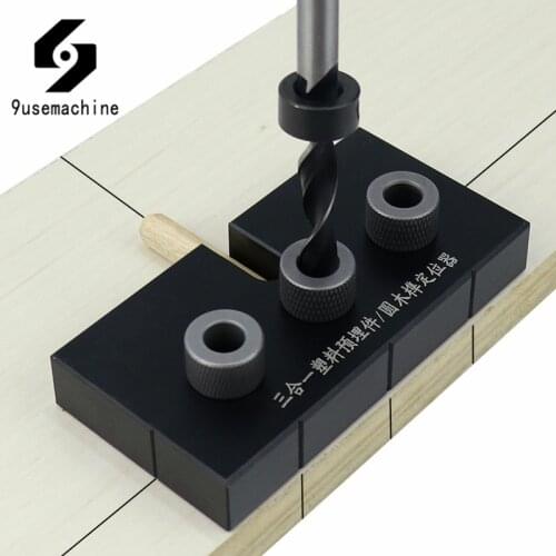 Wood Doweling Jig 6/8/10mm Drill Guide 3 in 1 Locator Hole Puncher Positioning Opener Carpentry Woodworking Tools
