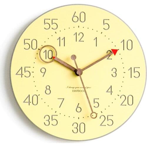 Modern Design Wall Clock Living Room Creative Bedroom Simple Wall Clock Mute Children Teaching Duvar Saati Home Decor AA50ZB