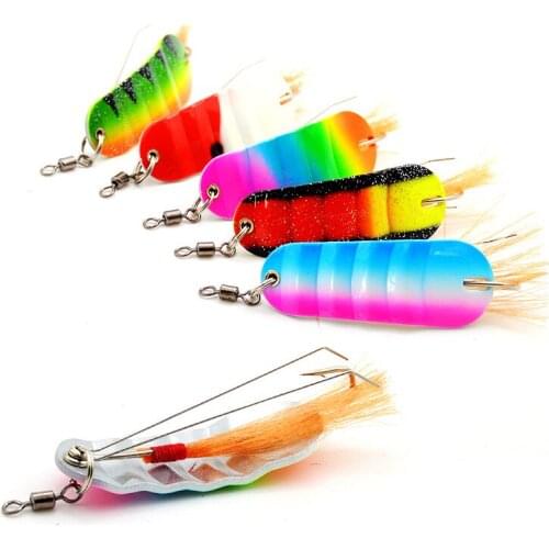 Newest Metal Spoon Lure 21g 6.2cm Anti-Hanging Bottom Single Hair Hook Artificial Hard Bait With 8-Shape Swivel Snap Connector