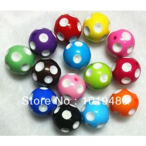 New Arrival! 12-20mm chunky Solid Acrylic Polka Dot Beads for Handmade Necklace DIY Making Parts,Jewelry Accessories Findings