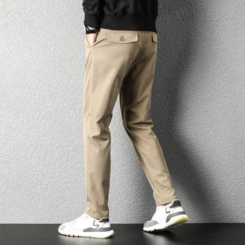 Solid Army Green Men Pant Casual Straight Korea Style Cargo Pants Men Trousers Autumn Spring Clothing