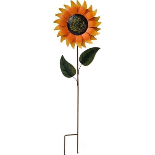 Sunflower Plug-in Garden Decor Stake Decorative Outdoor Landscape Ornament For Patio Lawn Yard Metal