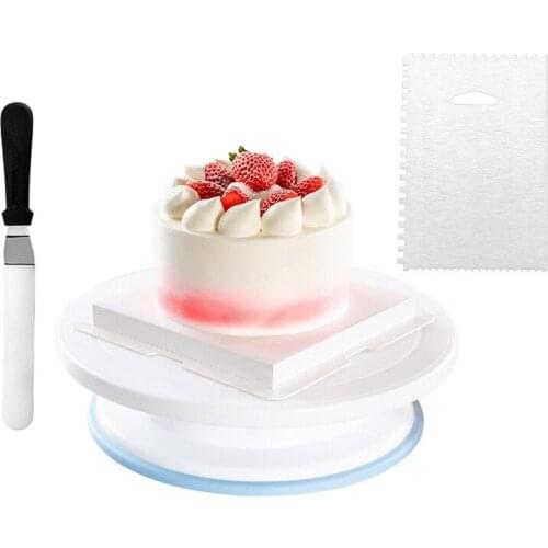Cake Stand Turntable Set Rotating Base Cake Dough Knife Cream Cake Decorating Tools Kitchen Accessories Gadgets