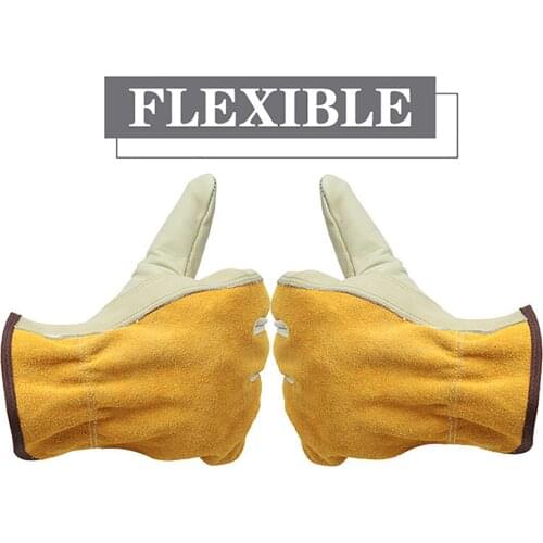 1Pair 2pcs Working Gloves Thorn Proof Waterproof Slim-Fit Reinforced Gardening Leather Work Gloves Durable For Digging Planting