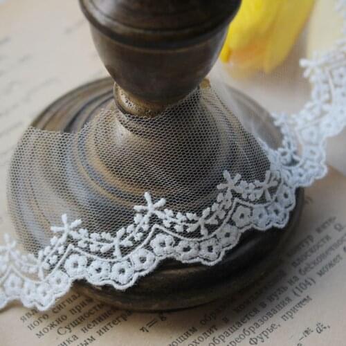 Wide 5CM unilateral mesh embroidery lace DIY home curtain head jewelry clothing accessories 10yards