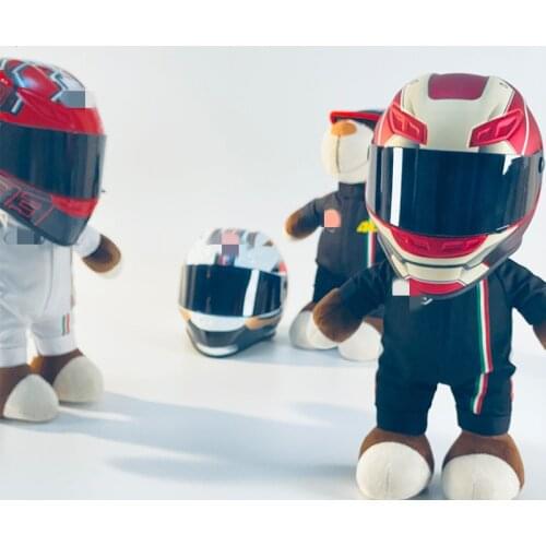 Cute Motorcycle Helmet Bear Doll Baby Soft Plush Toys For Children Sleeping Mate Stuffed Baby Toys For Infants Birthday Gift