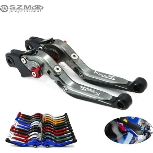 For BMW K1200S K1200 S 2004-2008 2007 Motorcycle Accessories Folding Extendable Adjustable Brakes Clutch Levers With LOGO CNC