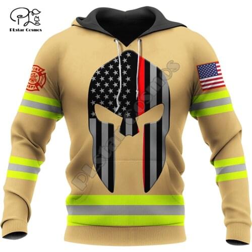 PLstar Cosmos Amazing USA Firefighter Fireman 3D Print Hoodies Sweatshirts Zip Hooded For Men And Women Casual Streetwear Q3