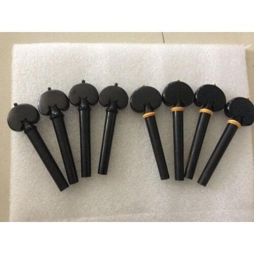 High grade 2 set different cello pegs,natural Ebony wood