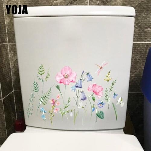 YOJA 27.9CM×19CM Fresh Flower Branches Kids Room Wall Decoration Beautiful Plant Toilet Stickers T1-2519
