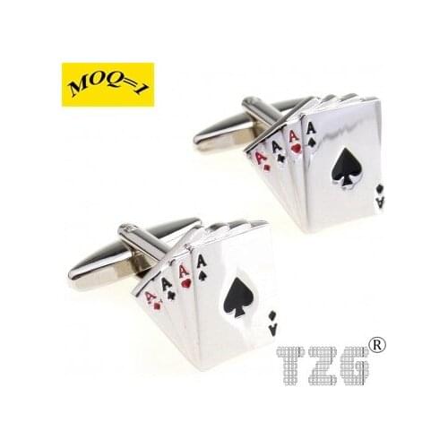 Four Aces Cards Cufflink Cuff Link 1 Pair Free Shipping Promotion